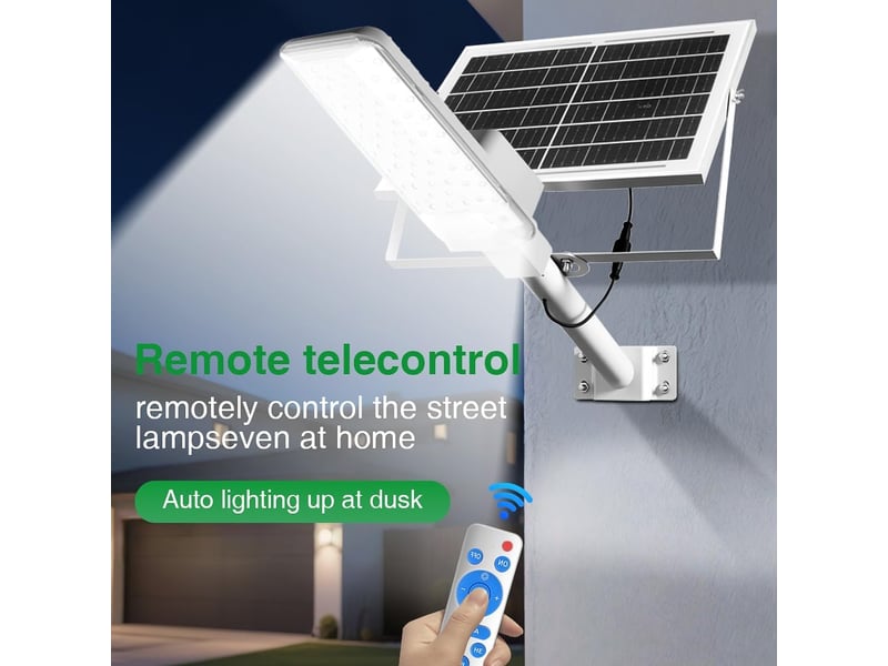  Lampadaire solaire extérieur ip65, 2 pièce – led avec télécommande, pour jardin, cour et allée  - Conforama D