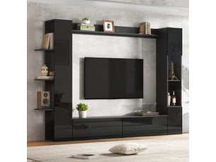 Meuble tv coloris noir 245 cm <strong></strong> <strong>245x30x170cm</strong>