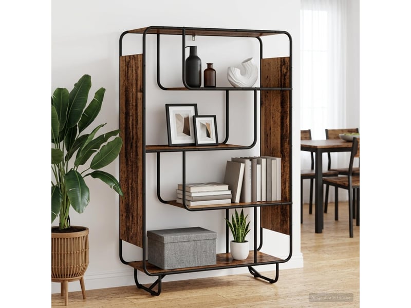  Buffet haut, buffet de rangement bois ancien 93.5x37.5x144 cm bois d'ingénierie  - Conforama B