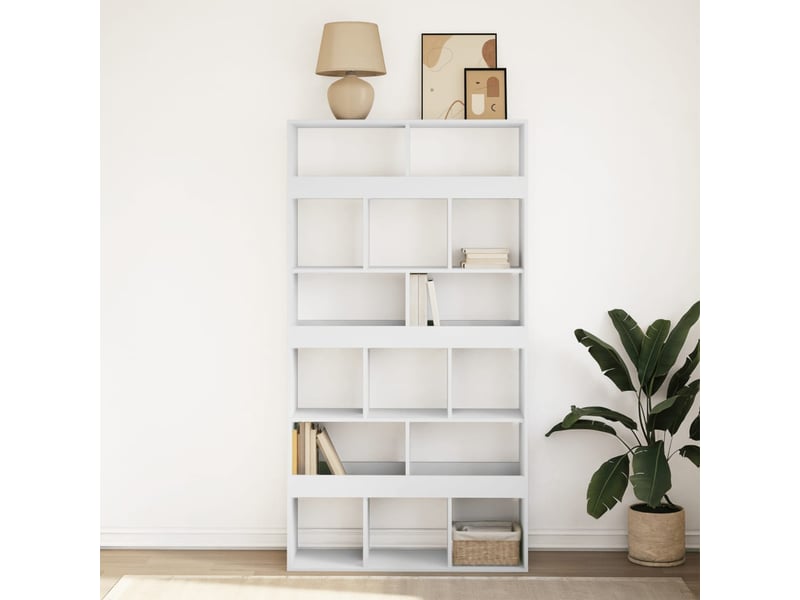  Bibliothèque, armoire à livres blanc 100x33x187,5 cm bois d'ingénierie  - Conforama C