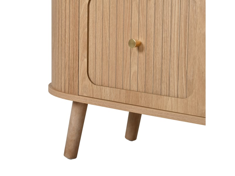  Meuble tv 180 cm couleur chêne, quatre portes, style vintage  - Conforama C