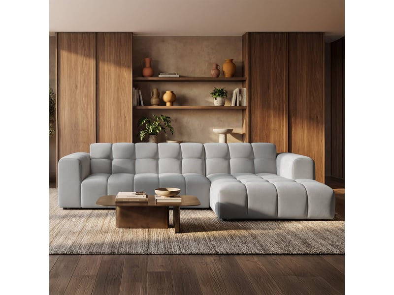  Selsey boloon - canapé d'angle - 300 cm - velours gris clair Boloon - Conforama B