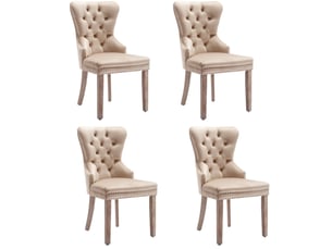 Chaise de salle à manger lot de 4 53x46,5x95 cm pieds réglables bois beige
