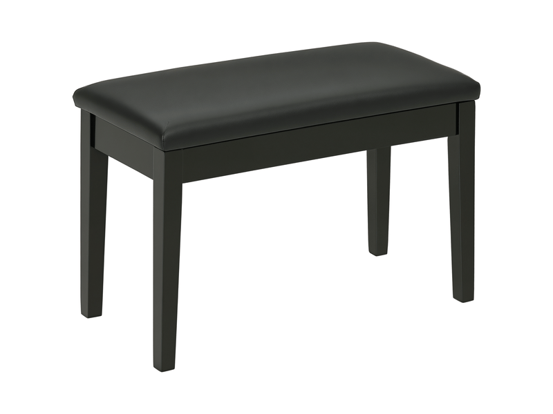  Banc pour piano avec assise rembourrée pieds en bois massif synthétique revêtement 75 x 35 x 49 noir  - Conforama B