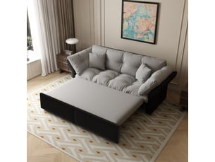 Canapé droit convertible  IKSETERA TRADING LTD 3 places Velours gris