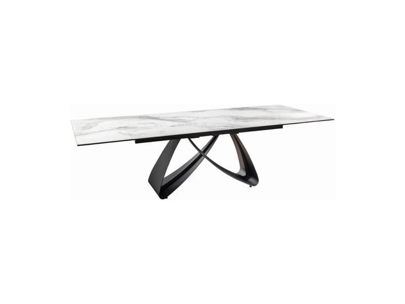 Table zarel – extensible 180 à 260 cm – céramique et verre trempé – effet marbre blanc – style contemporain - Conforama A