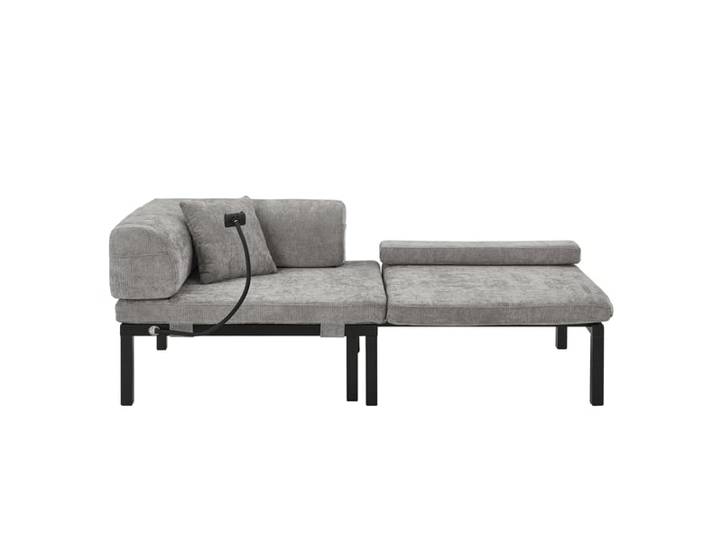  Canapé convertible 1 place en velours gris clair W3607P458688 - Conforama A