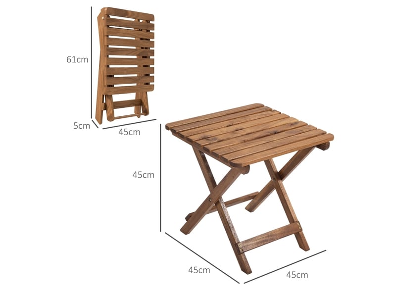  Table d'extérieur pliante lot de 2 avec plateau à lattes en bois d'acacia pour terrasse et jardin marron  - Conforama C