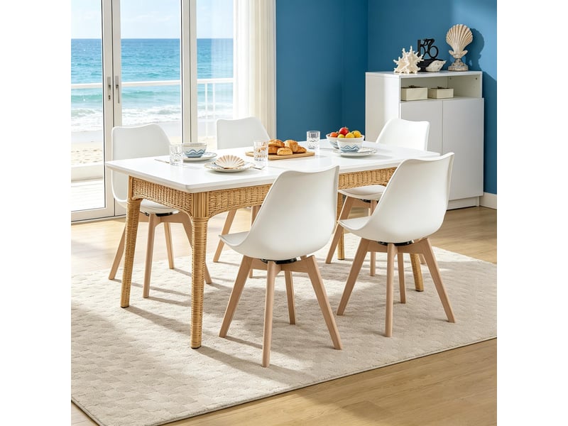  Chaises de coiffeuse élégance lot de 4, salle à manger, bureau, salon et fauteuils d'appoint uniques  - Conforama E
