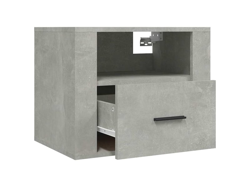  Table de chevet - cabinet de chevet - table de nuit murale gris béton 50x36x40 cm  - Conforama E