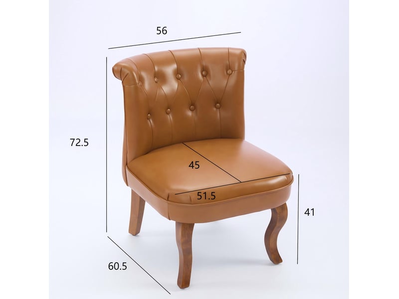  Fauteuil lounge en cuir marron clair avec pieds en bois de caoutchouc  - Conforama E