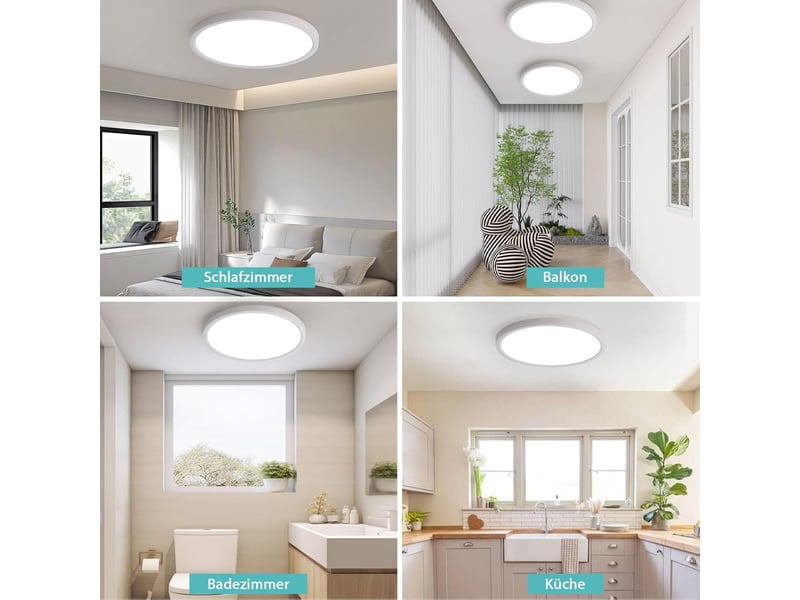  Plafonnier led rond ultra-plat 54 w, 4000 k, ø 50 cm, blanc  - Conforama D