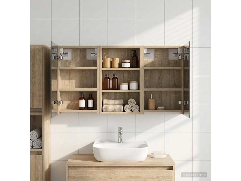  Ensemble de meubles de salle de bain 3 pcs 90x10.5x50 cm shl2783  - Conforama D