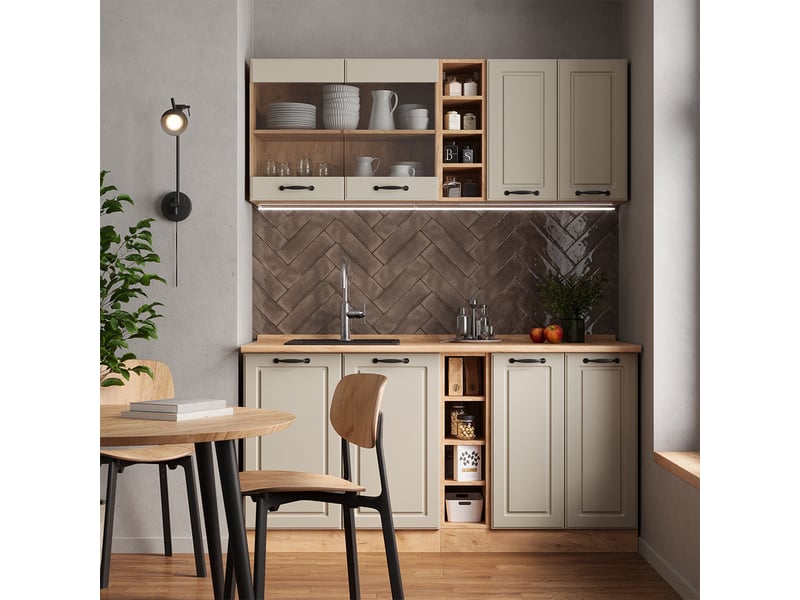  Vicco cuisine, sable campagnechêne doré, 160cm sans plan de travail  - Conforama C