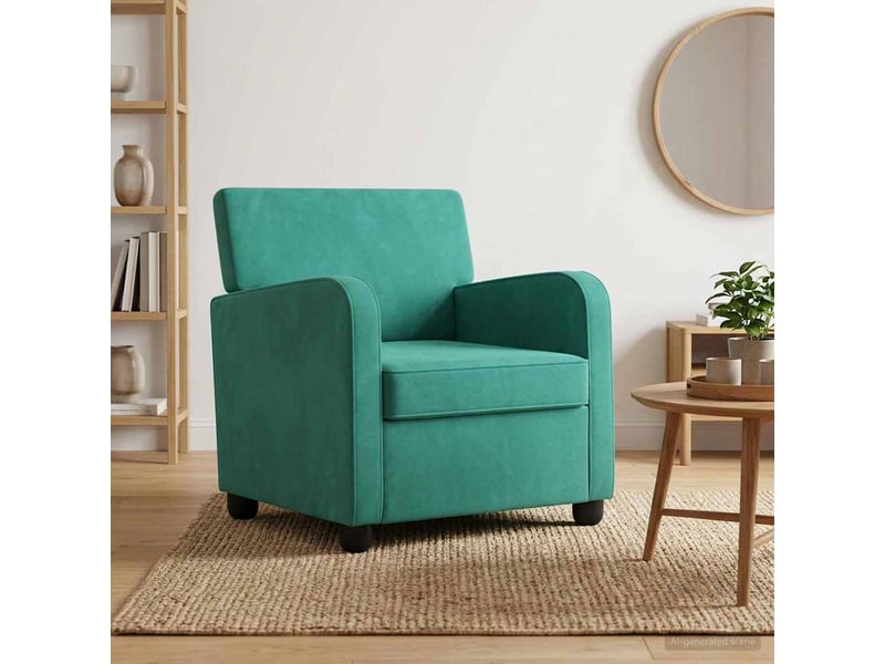  Vidaxl fauteuil turquoise velours  - Conforama B