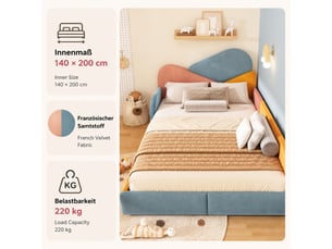 Lit simple 140x200 cm <strong></strong>  <strong></strong> coloris multicolore