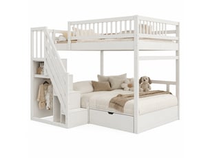 Lit superposé 140x200 cm OKWISH coloris blanc