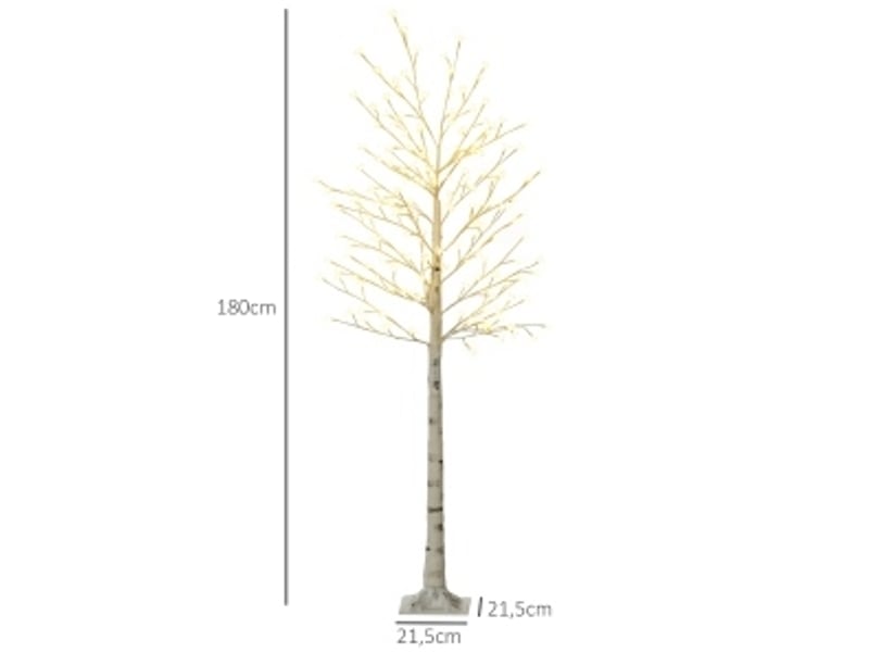 Bouleau artificiel lumineux 21,5x21,5x180 cm 180 led blanc - Conforama E