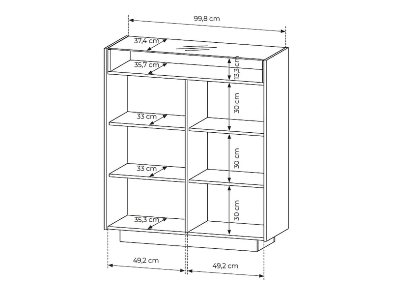  Buffet halane, armoire 4 étagères, 103x40x119h cm beige Halane - Conforama C