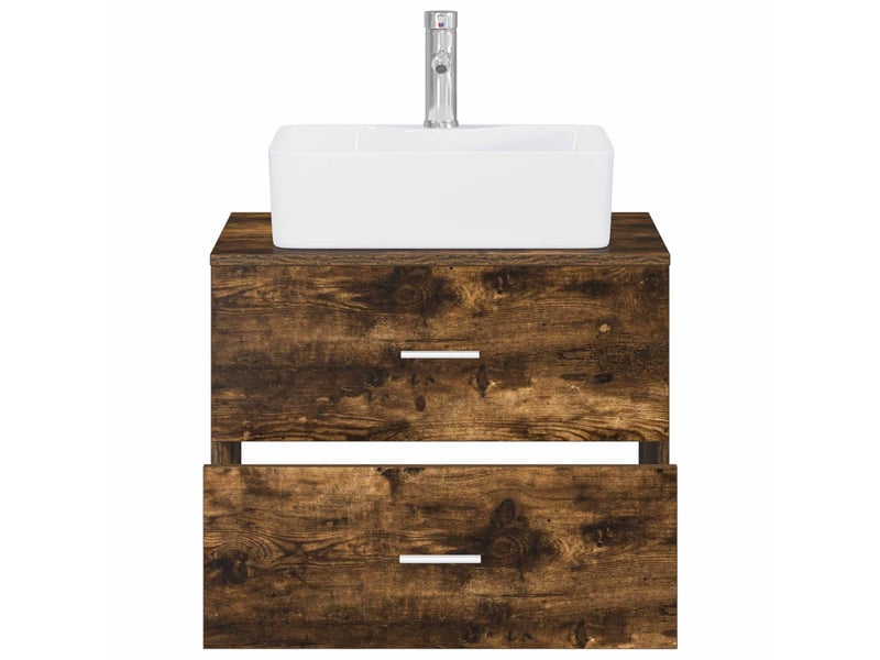 Ensemble de mobilier de salle de bain chêne fumé cf64639 - Conforama C