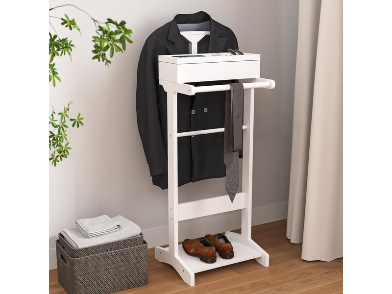  Portant à vêtements blanc - mdf robuste - dimensions 44x36.5x110 cm - poids 7.25 kg - tiroir amovible 44x36.5x110cm - Conforama B