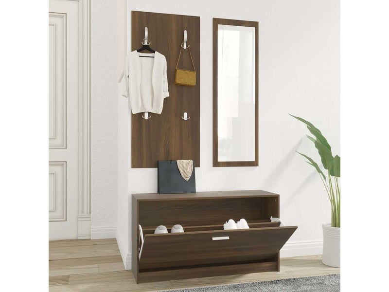  Ensemble d'armoires à chaussures 3-en-1 chêne marron  - Conforama B