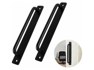 Poignée de porte coulissante en alliage d'aluminium noire, résistante, avec 4 vis, 211 mm, couleur noire