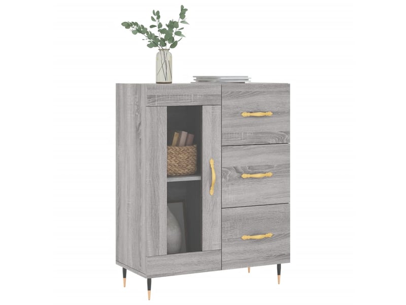  Buffet - bahut - meuble de rangement sonoma gris 69,5x34x90 cm bois d'ingénierie  - Conforama C