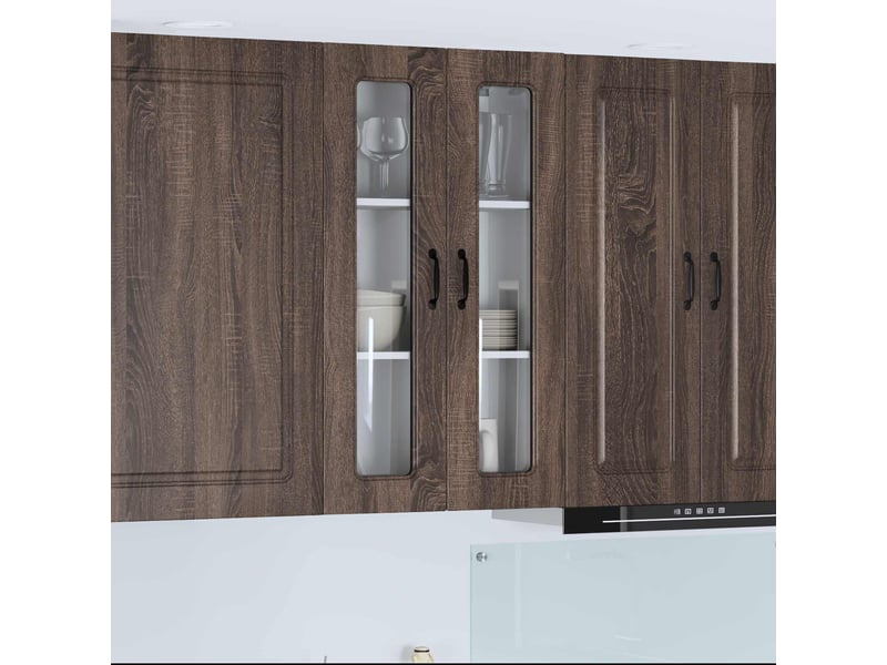 Meuble mural de cuisine | armoire de cuisine chêne brun 60x31x100cm shl8496 - Conforama B