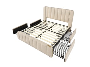 Lit coffre 140x200 cm    coloris beige