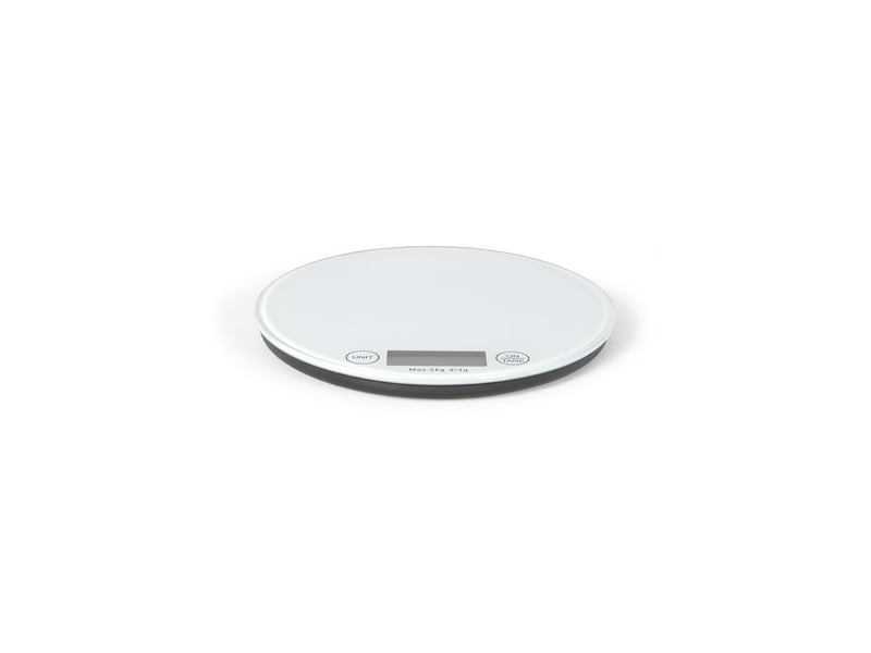 Balance de cuisine electronique dom494w 5 kg plateforme verre ultra slim lcd blanc LIV1722552146643 - Conforama C
