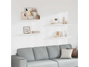 Lot de 4 étagères flottantes, étagères murales blanc 90x23,5x3,8 cm mdf cf43288