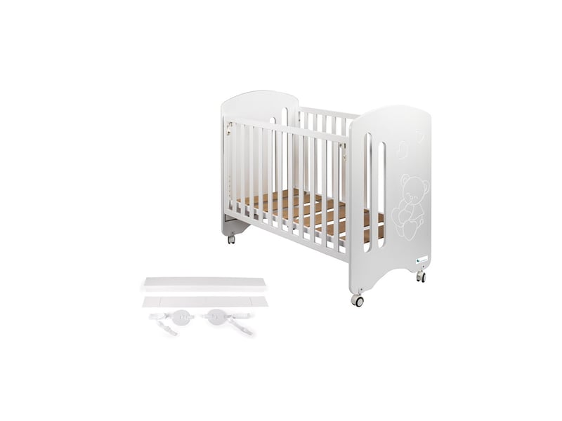  Lit bébé pour matelas 60x120-lovely-blanc - kit cododo CUNA11K - Conforama A