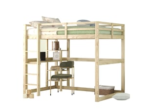 Lit mezzanine 140x200 cm <strong>VIVRYN</strong> <strong></strong> coloris naturel