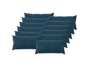 Lot de 12 coussins avec oreiller, coussins décoratifs heerlen bleu velours cf50117