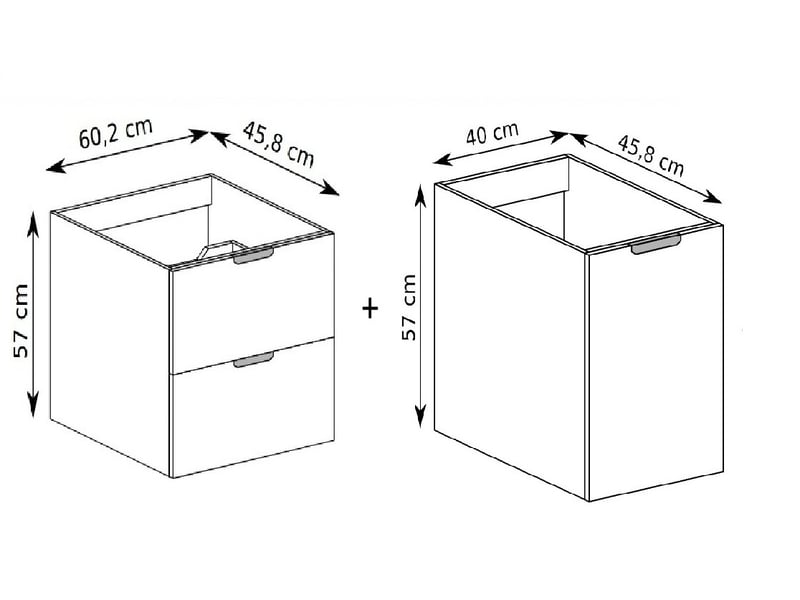 Meuble sous vasque suspendu avec panier à linge 2t novo l.100 cm effet noyer warmia - Conforama C