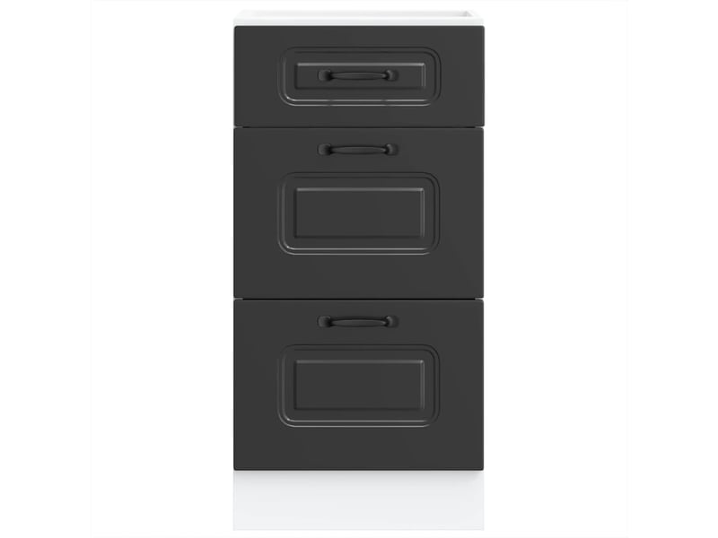  Meuble de rangement, meuble bas de cuisine bois d'ingénierie noir shl9890  - Conforama D