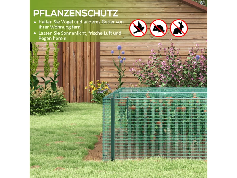Tente de protection des plantes - 1,25 x 3,73 m - vert - filet anti-insectes - fermeture éclair - cadre en acier 125x373x62.5cm - Conforama D