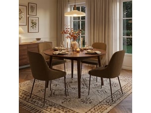 Lot de 4 chaises rembourrées en tissu facile à nettoyer shell - marron