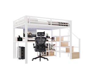 Lit mezzanine 140x200 cm <strong></strong>  <strong>evarich</strong> coloris blanc