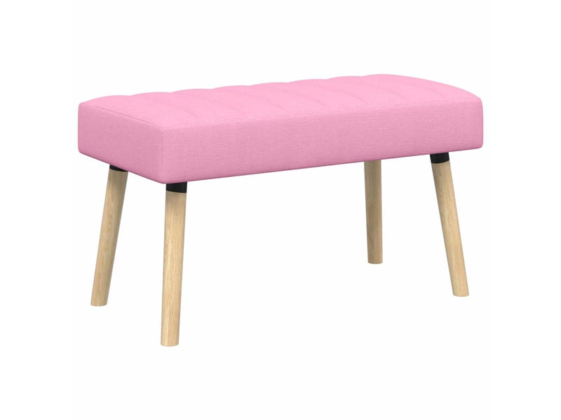  Banc chambre, bout de lit, banc capitonné canal rose 80x40x46 cm tissu  - Conforama A