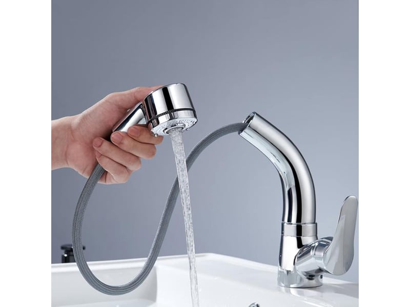  Salle de bain single handle lavabo coulissant robinet froid chaud accessoires de salle de bain,argent SZPA315400JJZJ - Conforama D