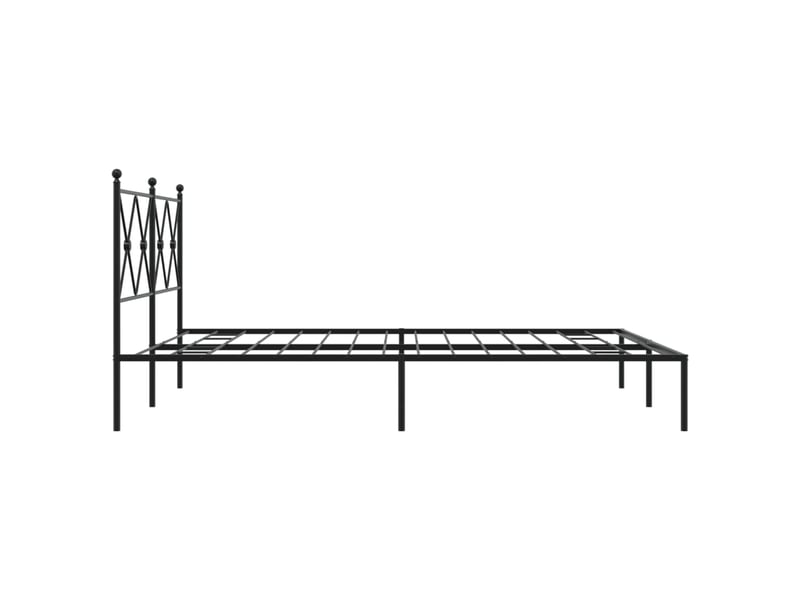  Lit double- lit adulte -  cadre de lit métal sans matelas et tête de lit noir 160x200 cm  - Conforama D