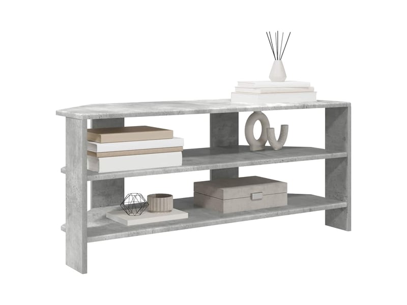 Meuble tv d'angle moderne 100x40,5x45 cm gris béton bois d'ingénierie - Conforama C