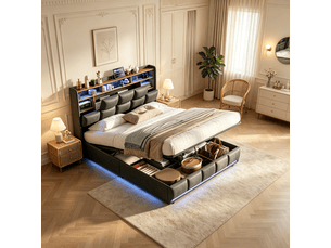Lit 2 places 140x190 cm coloris noir