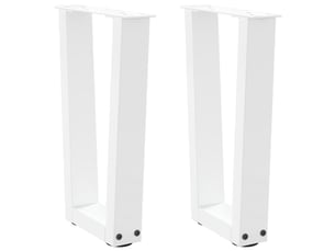 Lot de 2 pieds de table basse en forme de v réglables 28 x 43 cm en acier blanc 02_0056909