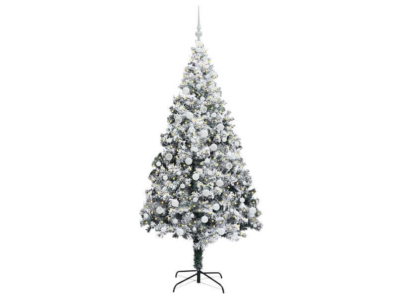  Sapin de noël artificiel, arbre de noël blanc 180 cm pvc, acier et plastique shl8273  - Conforama C