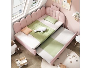 Lit gigogne 90x200 cm SOGEU coloris rose