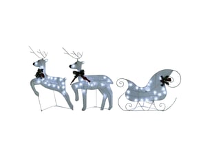 Décoration de noël renne et traîneau 60 led extérieur blanc