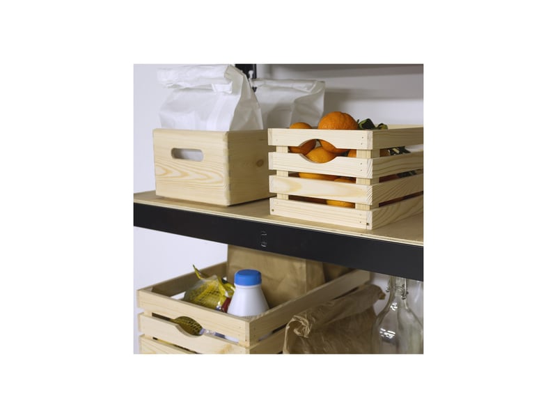 Lot 3 caisses de rangement en pin 30 x 20 x 14 cm 62552L - Conforama B